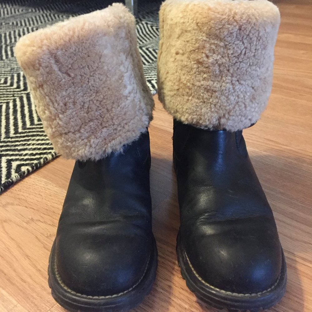 Ugg Fur-Lined Leather Boots